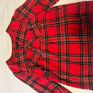 J.CREW Tartan plaid top with ruffle detail.